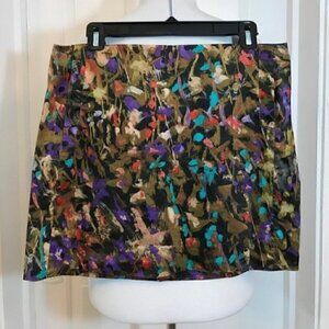 J. CREW: Multicolor Abstract Watercolor Skirt Sz 8